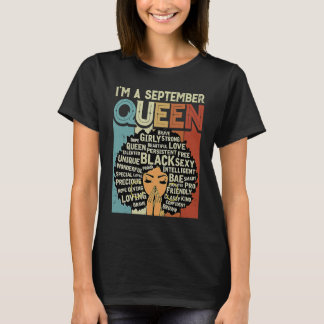 Ich bin eine Septemberkönigin Vintager Geburtstags T-Shirt