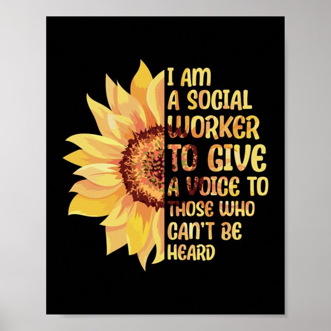 Ich bin eine Sozialarbeiterschule für Sonnenblumen Poster (Vorne)