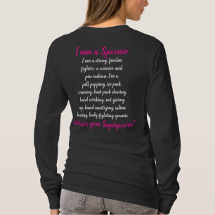 Ich bin eine Spoonie lange Hülse (Schwarzes) T-Shirt
