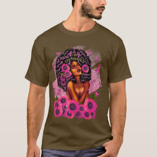 Ich bin eine starke rosa Blume Black Queen Brust T-Shirt
