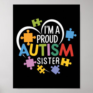 Ich bin eine stolze Autismus Schwester Awareness L Poster