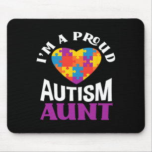Ich bin eine stolze Autismus-Tante Puzzle Herz Aut Mousepad