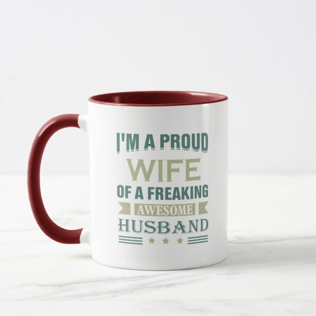 Ich bin eine stolze Ehefrau eines phantastischen E Tasse (Links)