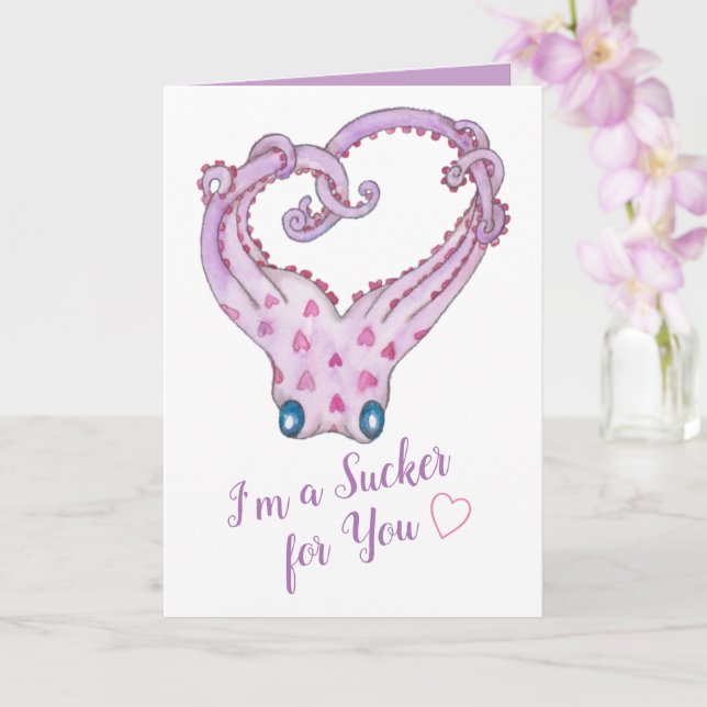 Ich bin eine Sucker für Ihre Octopus Valentine Car Karte (Orchidee)