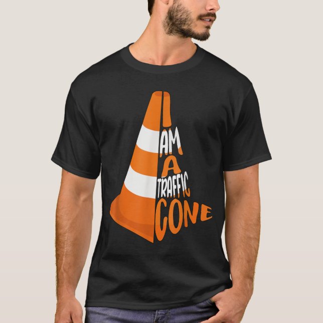 Ich bin eine Traffic Cone Orange Lazy Easy Costume T-Shirt (Vorderseite)