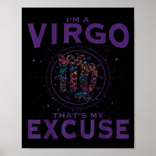 Ich bin eine Virgo Zodiac Sign Graphic Art Jungfra Poster