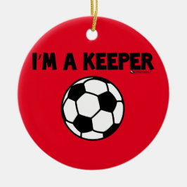 Ich bin EINE WÄCHTER-FUSSBALL-VERZIERUNG Keramik Ornament