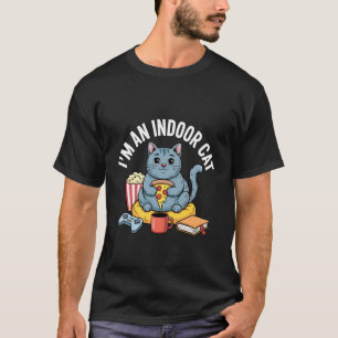 Ich bin eine Wohnungskatze Lustige Katzen-Pizza-Li T-Shirt
