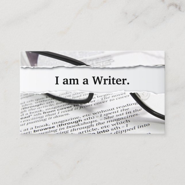 Ich bin eine Writer-Visitenkarte Visitenkarte (Vorderseite)