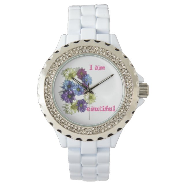 Ich bin eine wunderbare Bestätigung der Blume Armbanduhr (Vorderseite)