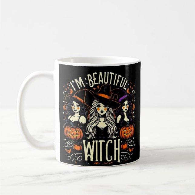 Ich bin eine wunderschöne Hexe-Tasse Kaffeetasse (Links)