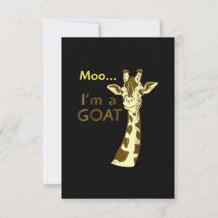 Ich bin eine Ziege Cool, die Giraffe verwirrt RSVP Karte