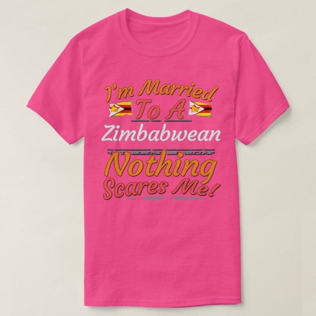 Ich bin einem simbabwischen Geschenk Verheiratet T-Shirt (Design vorne)