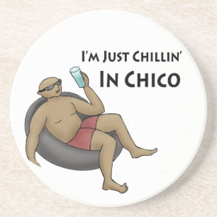 Ich bin einfach Chillin' im Chico-Untersetzer Sandstein Untersetzer