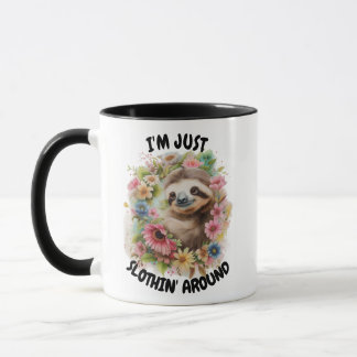 "Ich bin einfach umher" Sloth Novelty Tasse