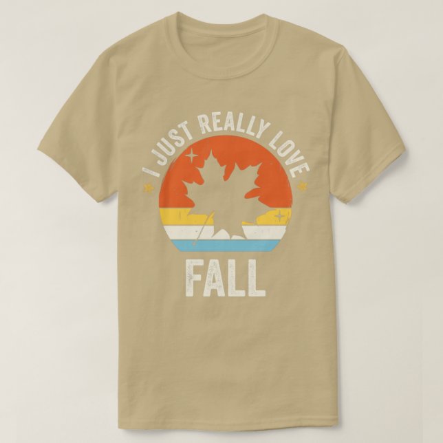Ich bin einfach wirklich Liebe Fall 80er Retro Vin T-Shirt (Design vorne)
