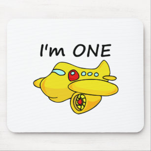 Ich bin eins, gelbes Flugzeug Mousepad