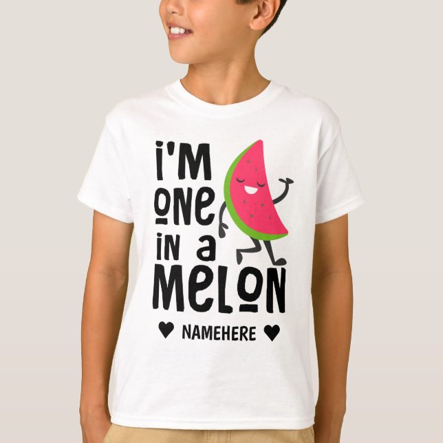 Ich bin eins in einem "Melon" T-Shirt (Vorderseite)