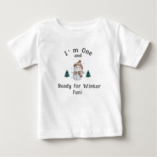 Ich bin Eins und bereit für Winterspass! - Niedlic Baby T-shirt
