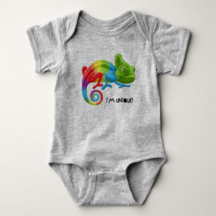 Ich bin einzigartiger bunter Chamäleon-Baby-Bodyan Baby Strampler