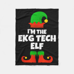 Ich bin Ekg Tech Elf Familie Pyjama Weihnachten El Fleecedecke