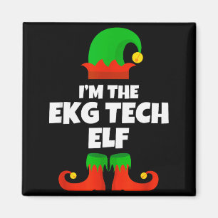 Ich bin Ekg Tech-Elfen-Familien-Pyjama-Weihnachten Magnet