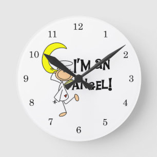 Ich bin Engel T-Shirts und Geschenke Runde Wanduhr