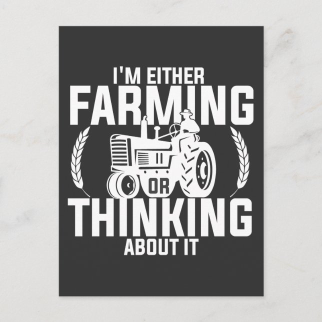 Ich bin entweder Landwirtschaft oder denke lustig  Postkarte (Vorderseite)