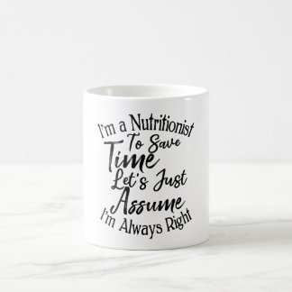 Ich bin Ernährungsberaterin, um die Zeit Retten. N Kaffeetasse