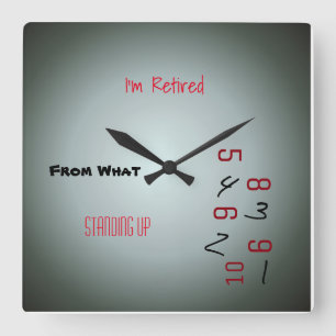 Ich bin erschöpft? Stehend Up>Spaß-Uhr Quadratische Wanduhr