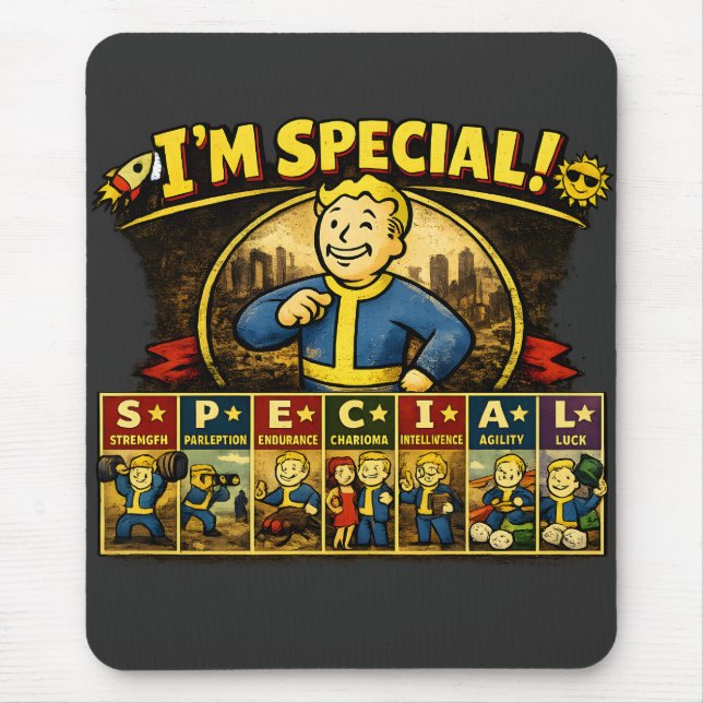 Ich bin etwas Besonderes | Fallout-inspirierte Sta Mousepad (Vorne)