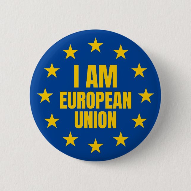 ICH BIN EUROPÄISCHE GEWERKSCHAFT BUTTON (Vorderseite)
