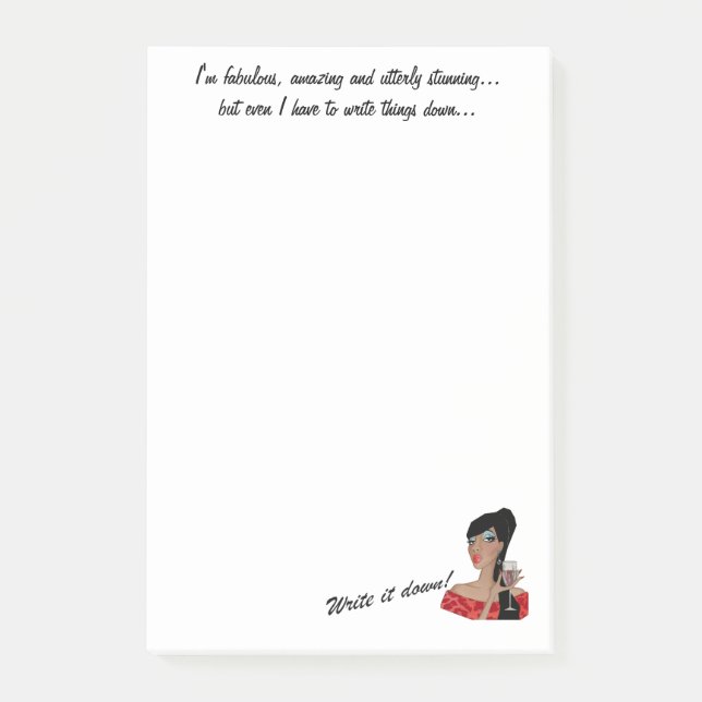 "Ich bin fabelhaft, Phantastisch, Atemberaubend... Post-it Klebezettel (Vorderseite)