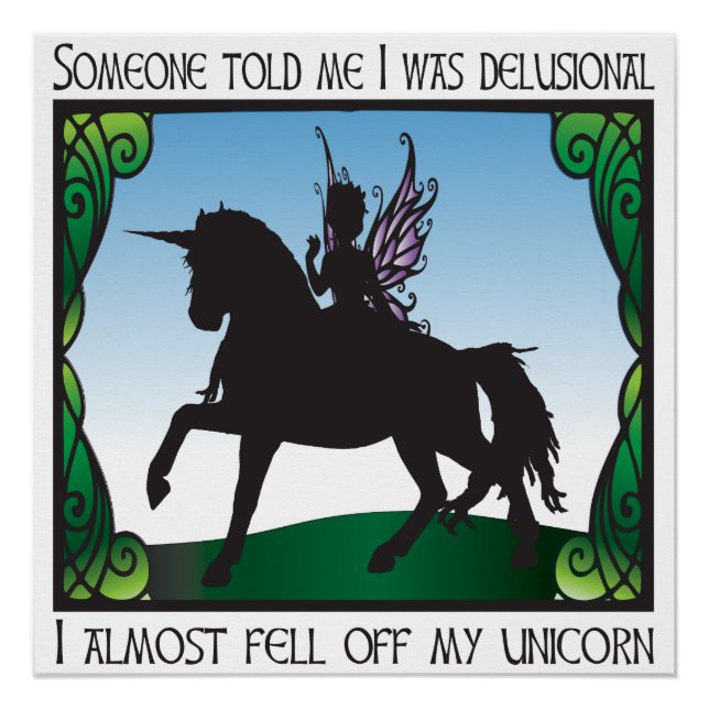 Ich bin fast vom Einhorn gefallen Poster (Vorderseite)