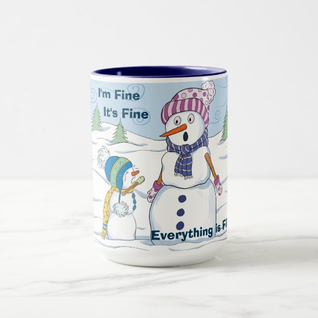 Ich bin fein alles ist feiner Funny Funny Snowman Tasse (Zentrum)