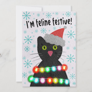 Ich bin feline festlich feiertagskarte