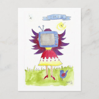 Ich bin Fernseher Postkarte