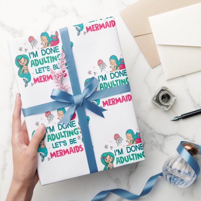 Ich bin fertig erwachsen. Lasst uns Meerjungfrauen Geschenkpapier (Schenken)