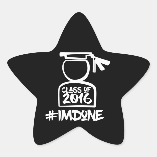 Ich bin fertig Senior 2016 Star Sticker (Vorderseite)