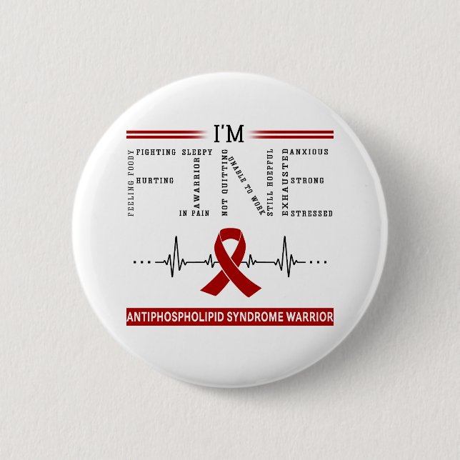Ich bin Fine Antiphospholipid Syndrome Warrior Button (Vorderseite)