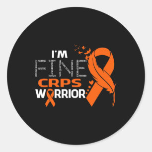 Ich bin Fine CRPS Warrior Awareness Feather Runder Aufkleber