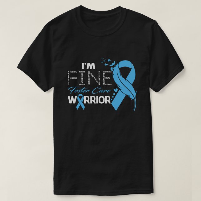 Ich bin Fine Foster Care Warrior Awareness Feather T-Shirt (Design vorne)