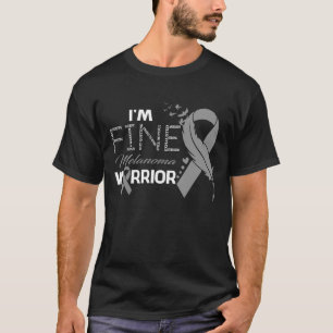 Ich bin Fine Melanoma Warrior Awareness Feather T-Shirt