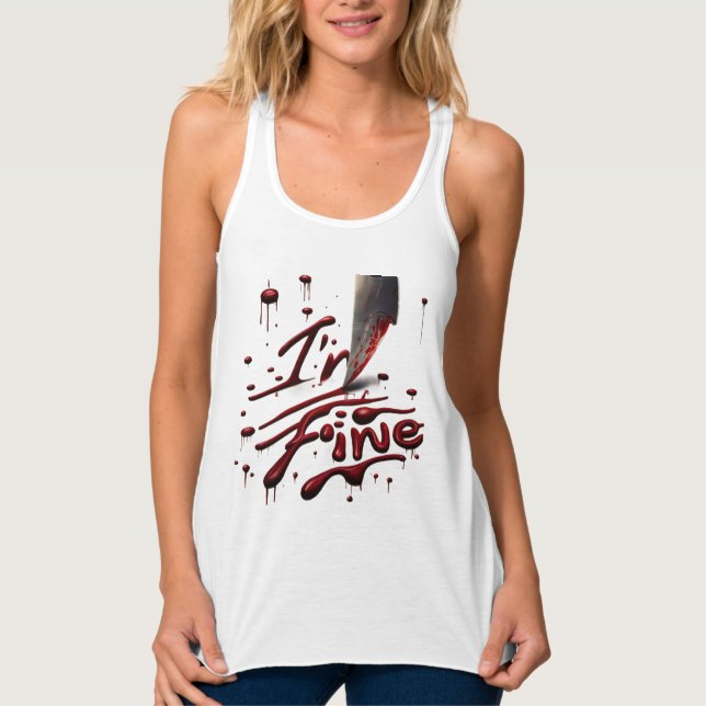 Ich bin Fine Movie Halloween Zombie Tank Top (Vorderseite)