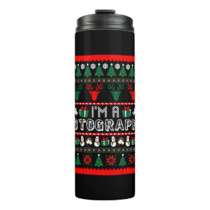 Ich bin Fotograf Weihnachten Ugly Sweater Thermosbecher