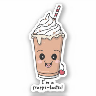 Ich bin Frappe-tastisch Rahm mit Schlagsahne Aufkleber