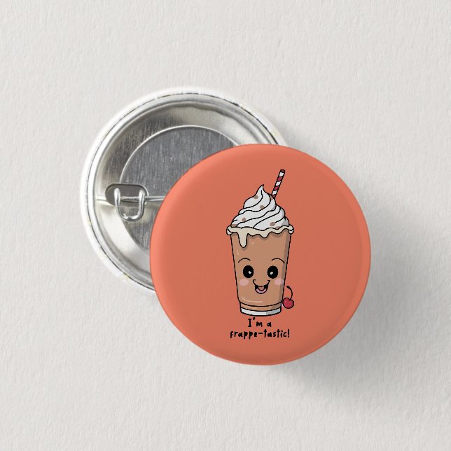 Ich bin Frappe-tastisch | Rahm mit Schlagsahne Button (Vorne & Hinten)
