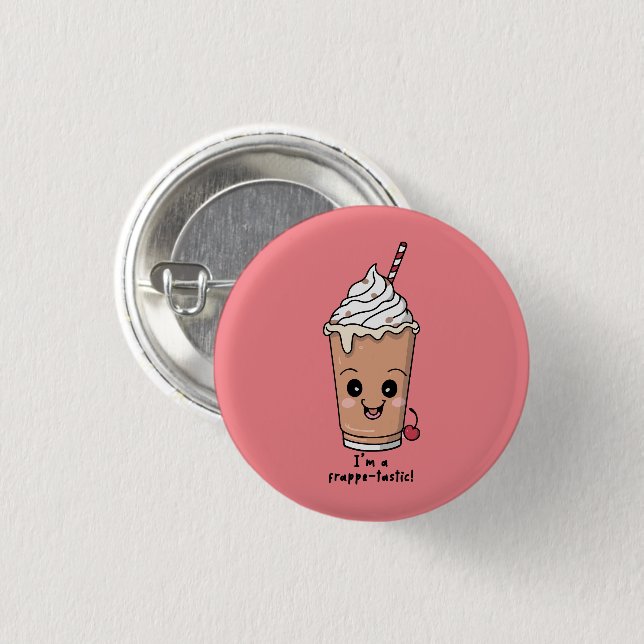 Ich bin Frappe-tastisch | Rahm mit Schlagsahne Button (Vorne & Hinten)