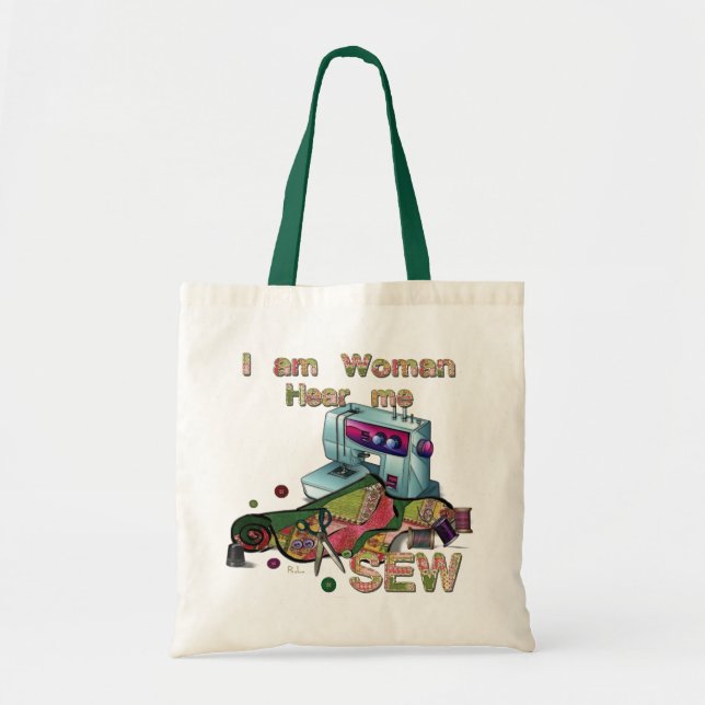 Ich bin Frau hören, wie ich nähe Tasche (Vorne)