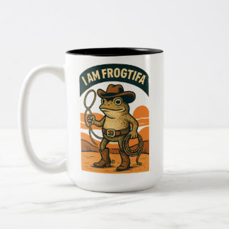 Ich bin Frogtifa Cowboy – Lustiges Frosch-Meme Zweifarbige Tasse